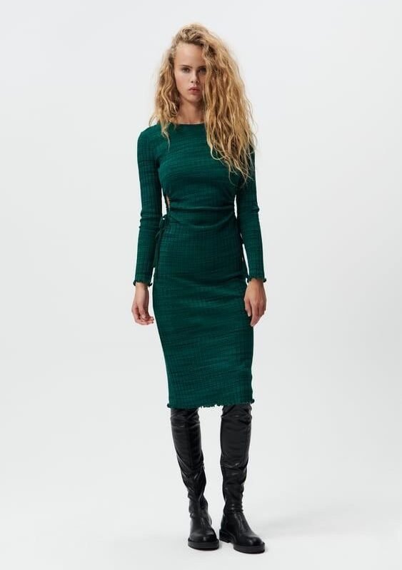 Midi Side Cutout Bodycon Dress