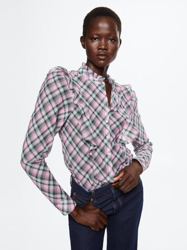 Check Frill Blouse