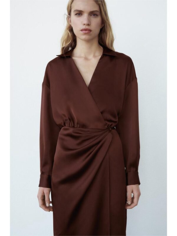 Chocolate Midi Satin Dress