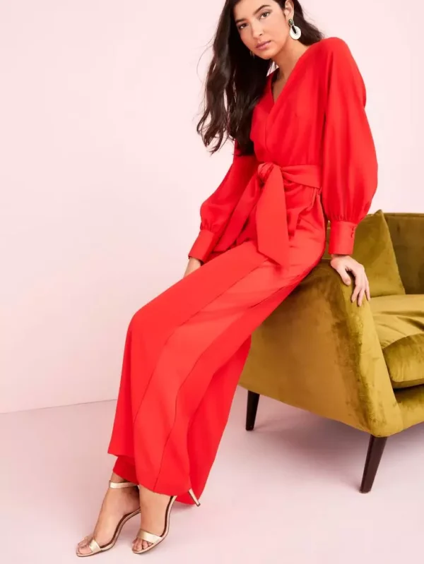 Tailored Wide Leg Belted Jumpsuit