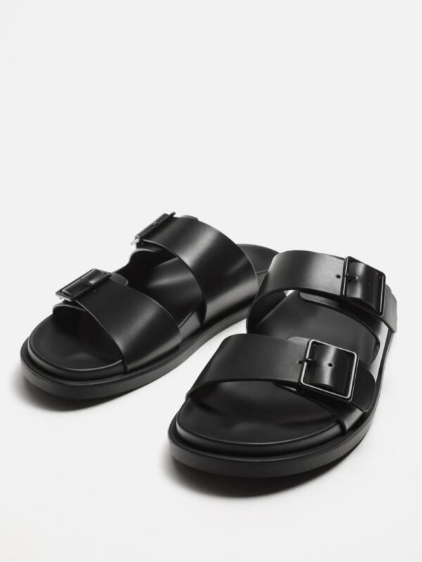 Black Double Strap Slide