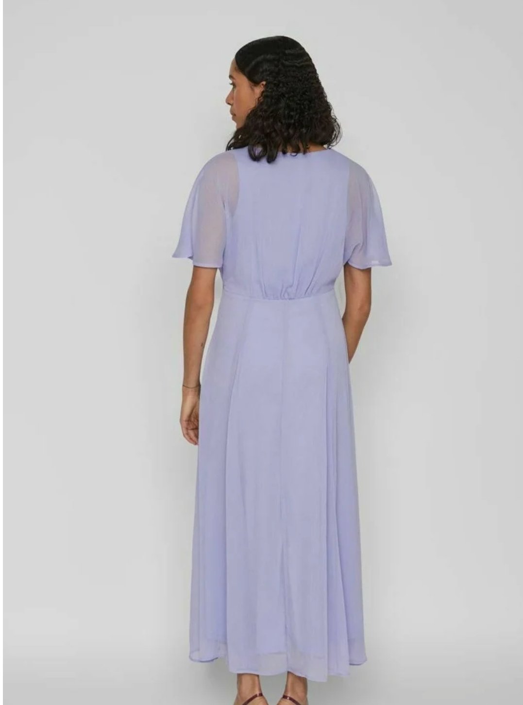 Maxi Lilac Flounce Sleeve Dress - Image 3