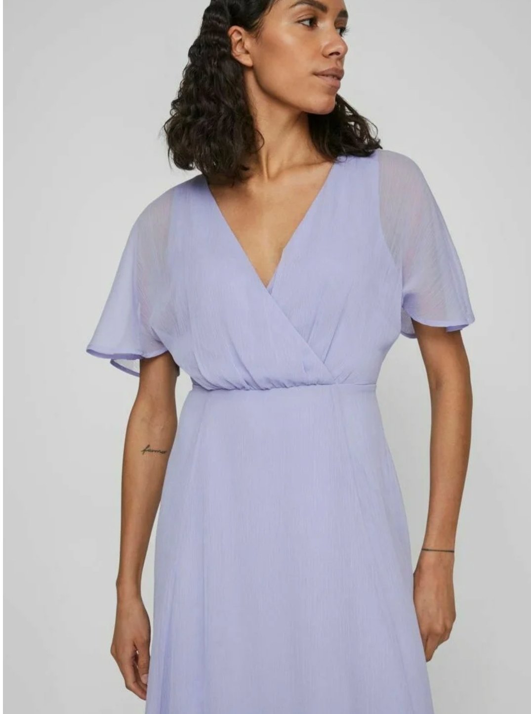 Maxi Lilac Flounce Sleeve Dress - Image 4
