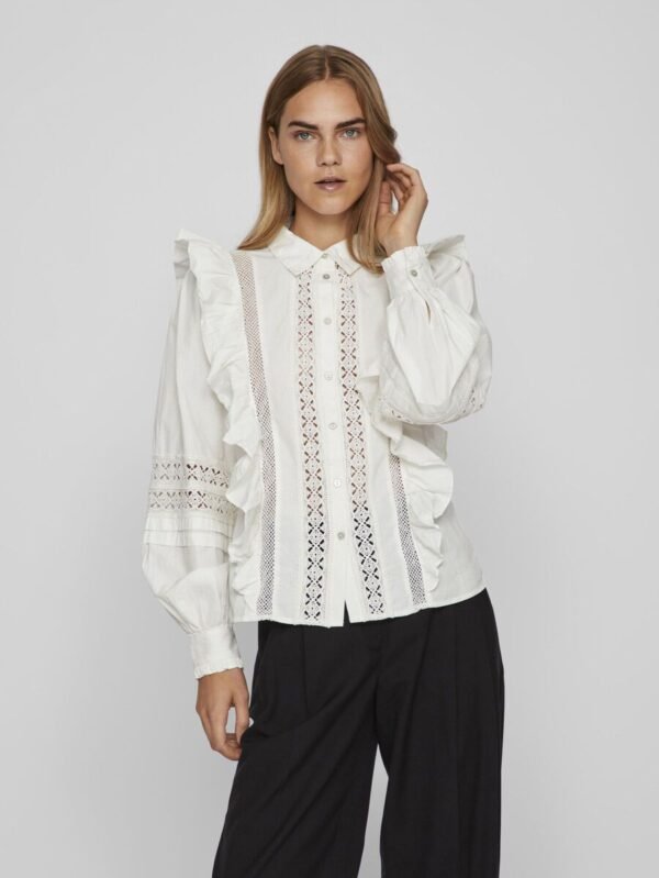 Ruffle Detail Long Sleeve Shirt