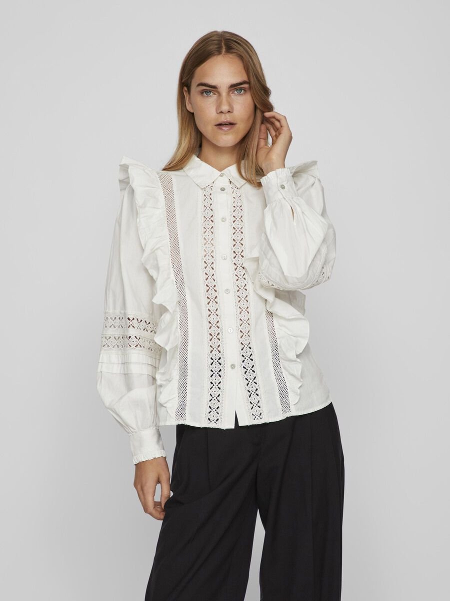 Ruffle Detail Long Sleeve Shirt