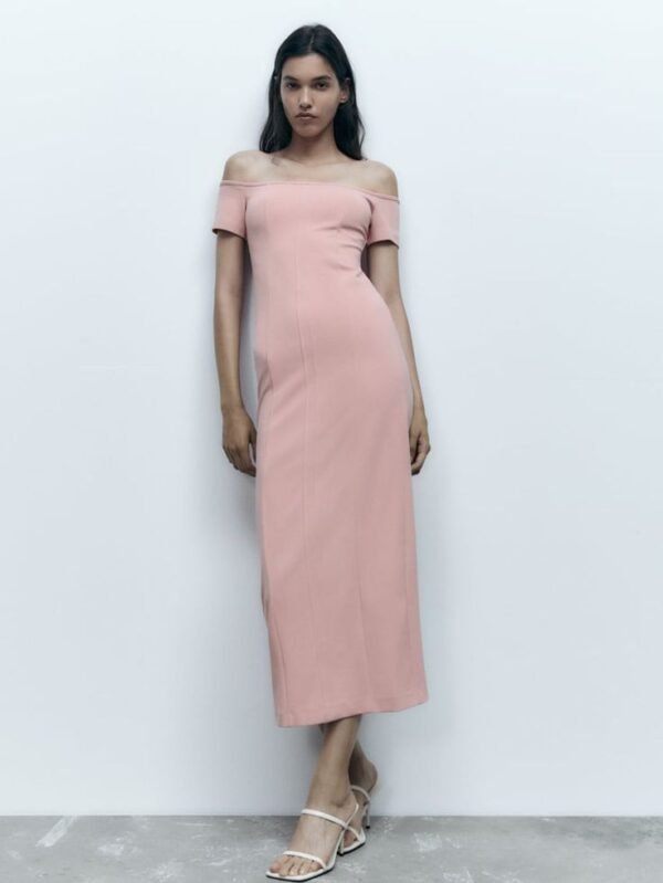 Off-the-shoulder Midi Dress