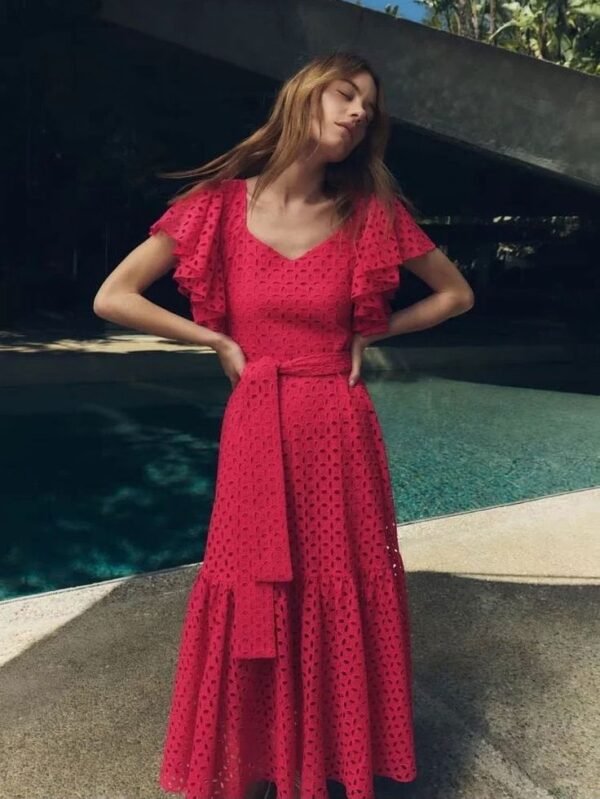 Embroidered Midi Dress