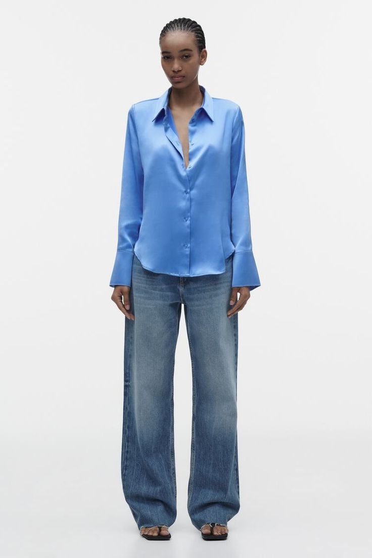 Satin Blue Shirt - Image 4
