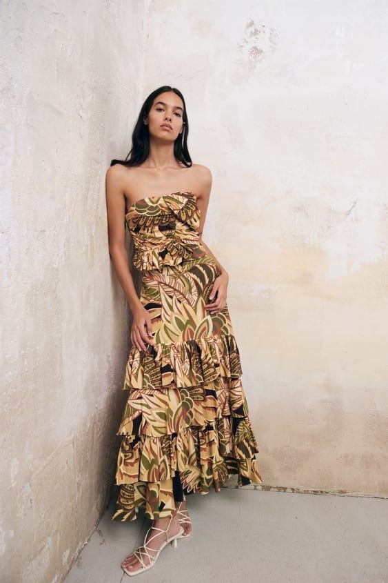 Linen Blend Skirt And Top Set