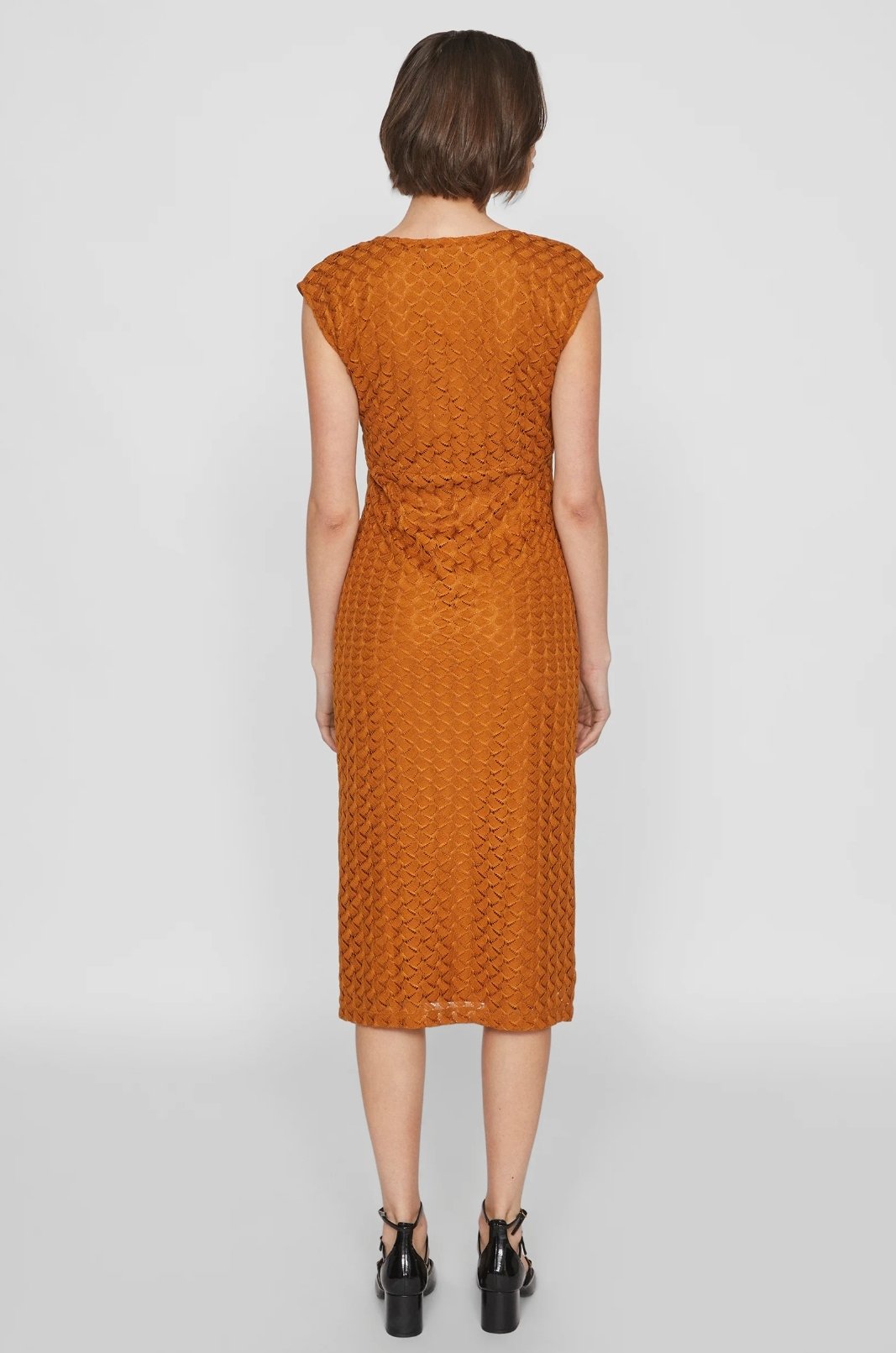 Mustard Midi Fitted Dress - Image 2