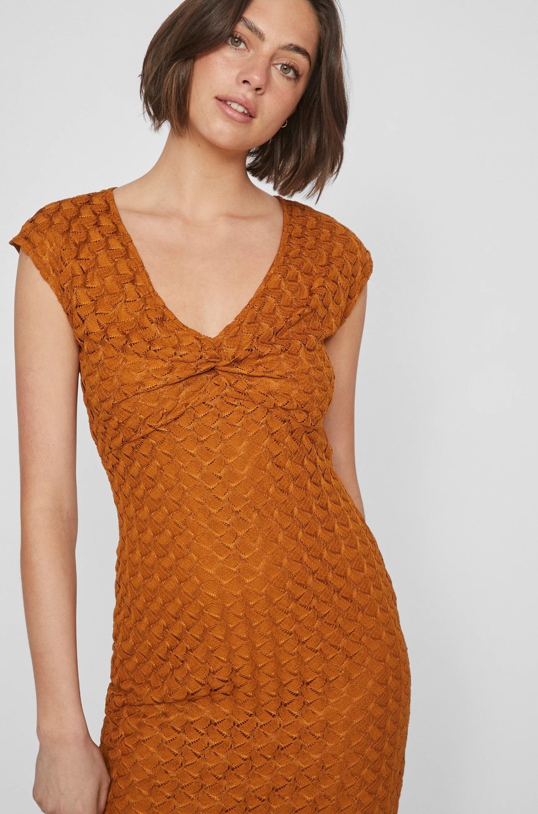 Mustard Midi Fitted Dress - Image 3