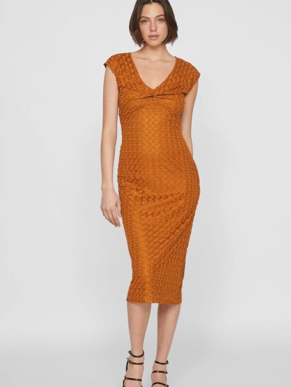 Mustard Midi Fitted Dress