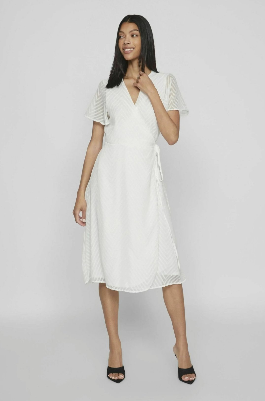 White Wrap Dress - Image 4