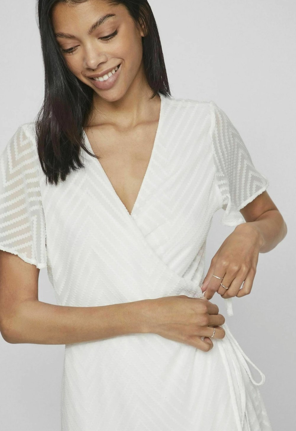 White Wrap Dress - Image 3