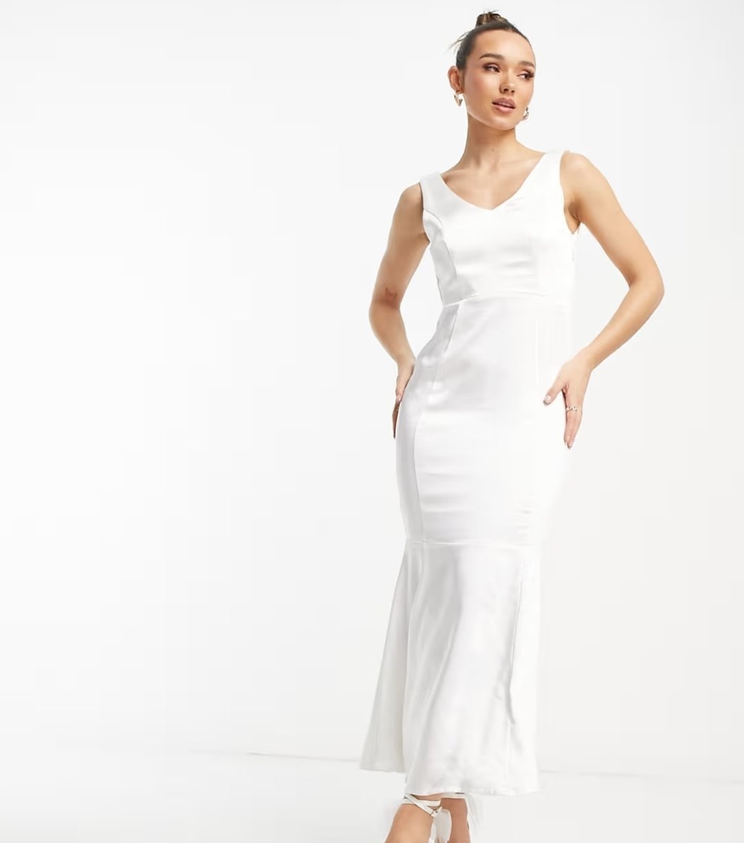 Midi White Mermaid Dress - Image 3