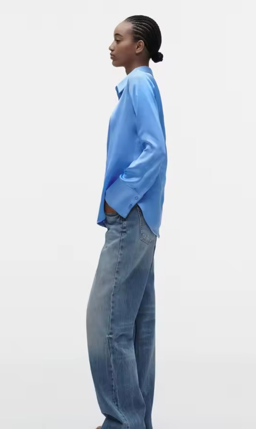 Satin Blue Shirt - Image 3