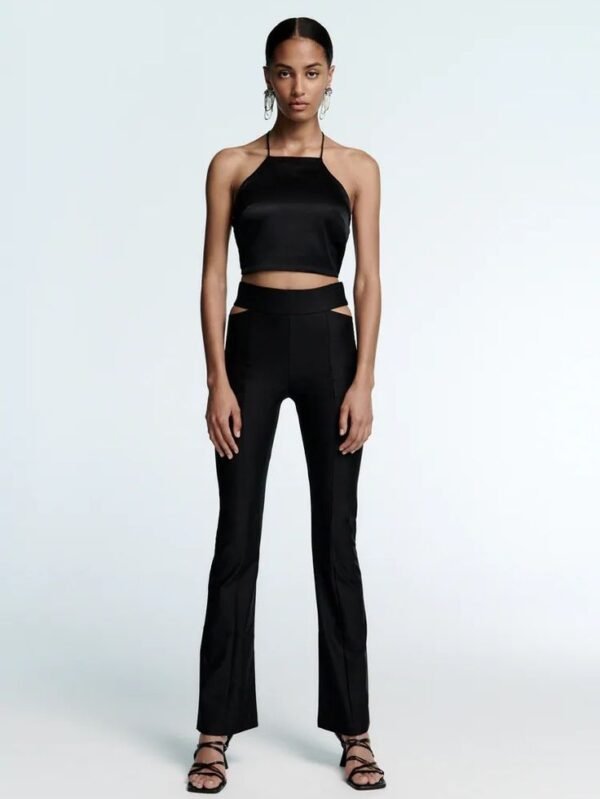Cutout Waist Flare Pant