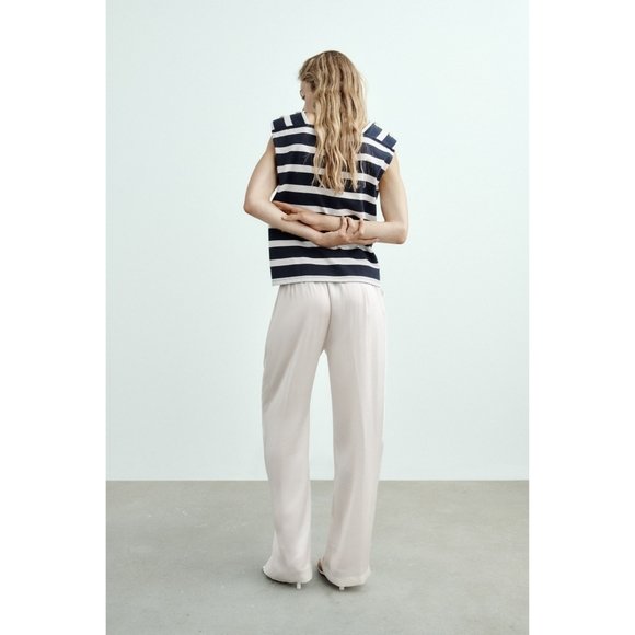 Stripe Tank Top With Shoulder Pads - Image 2