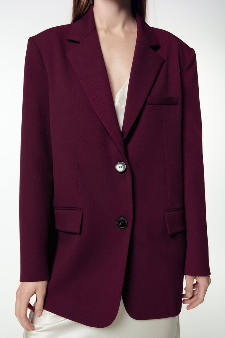 Burgundy Oversized Blazer - Image 4