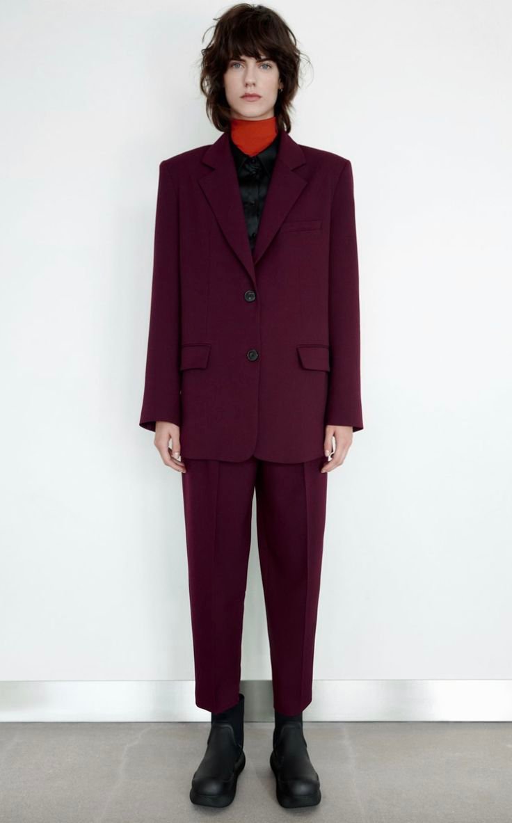 Burgundy Oversized Blazer - Image 5