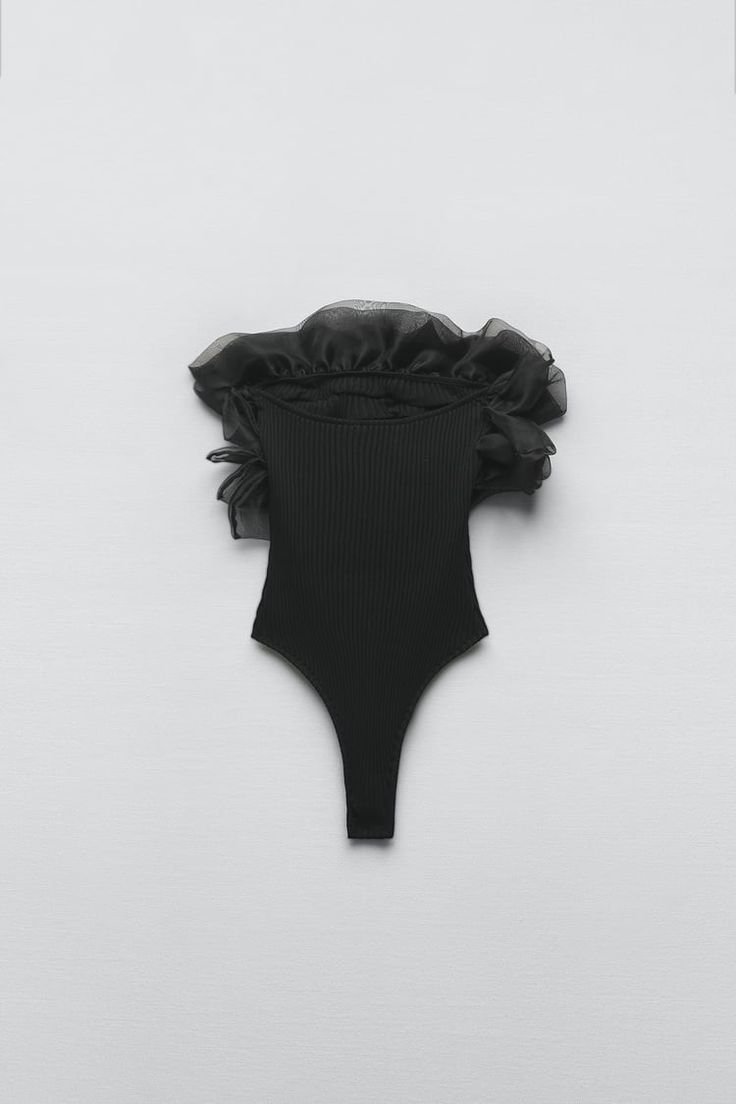 Organza Detail Strapless Bodysuit - Image 2