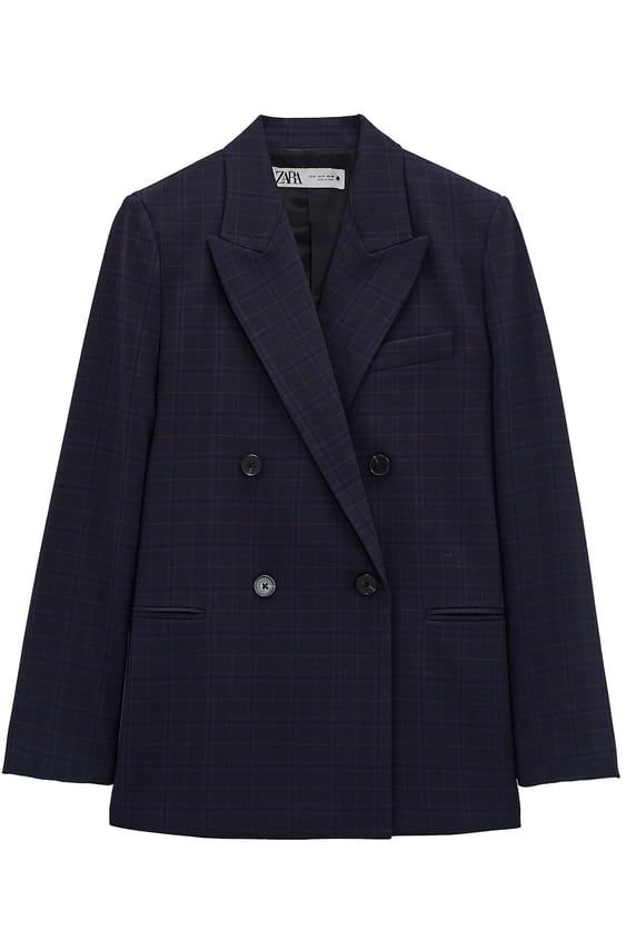 Plaid Double Breasted Blazer