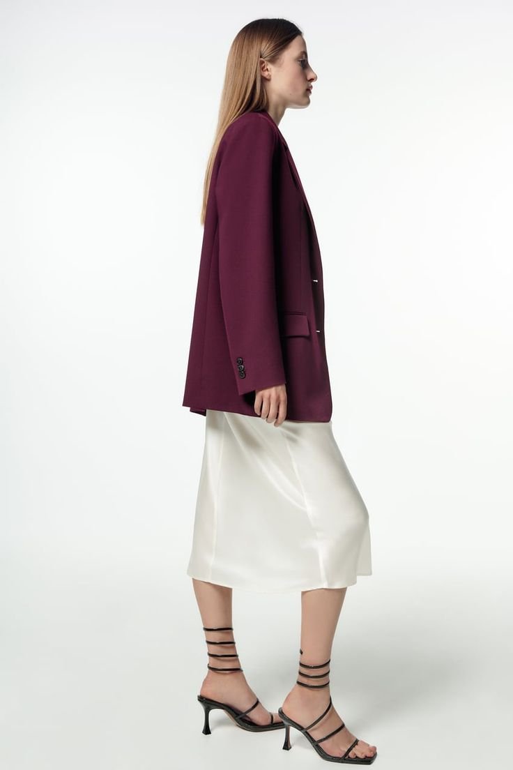 Burgundy Oversized Blazer - Image 3