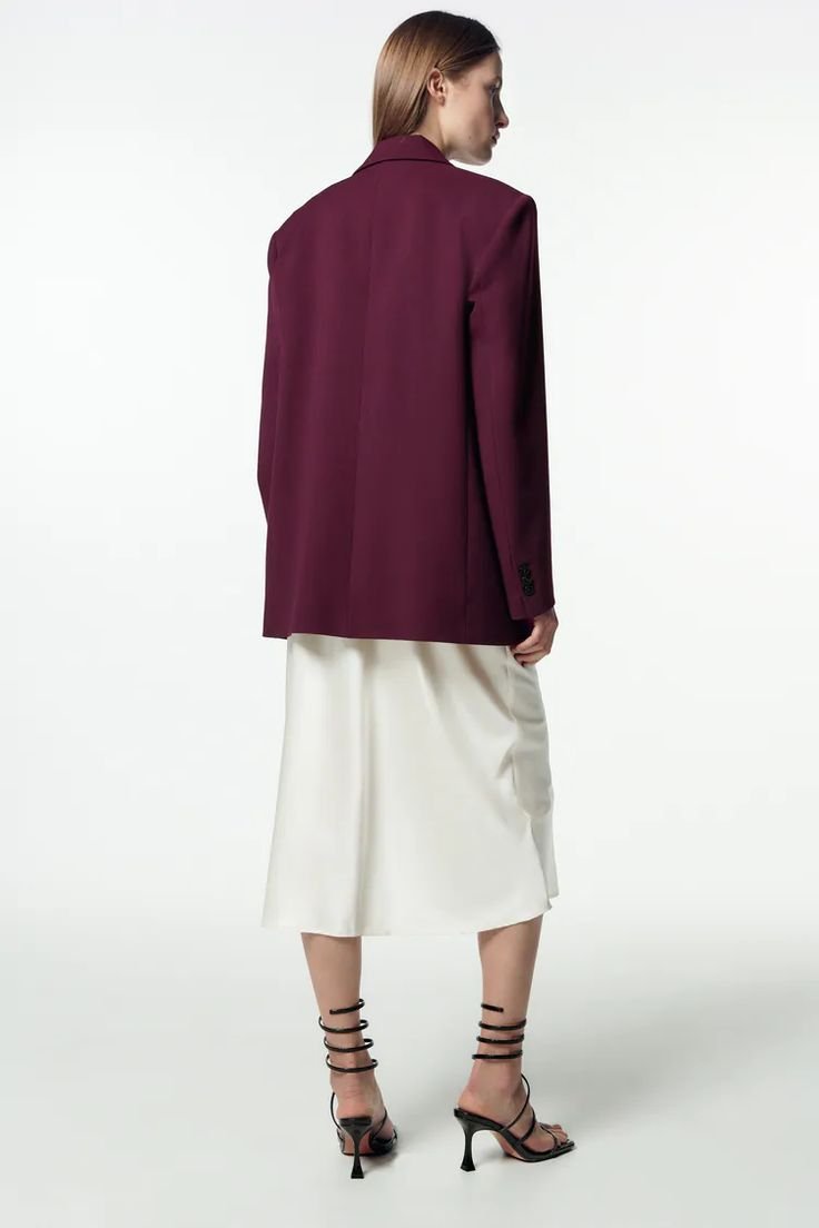 Burgundy Oversized Blazer - Image 2