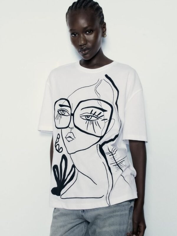 Abstract Face Print Tee