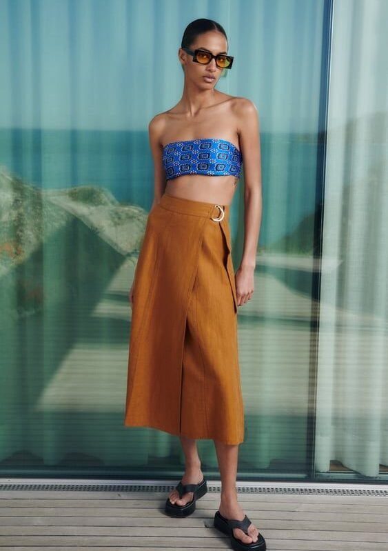 Wrap Midi Skirt