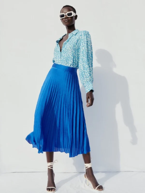 Pleated Midi Skirt