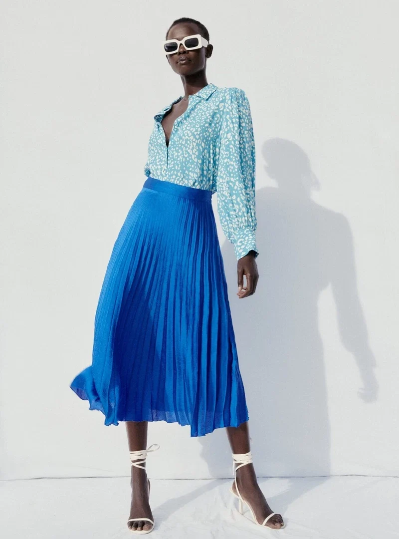 Pleated Midi Skirt