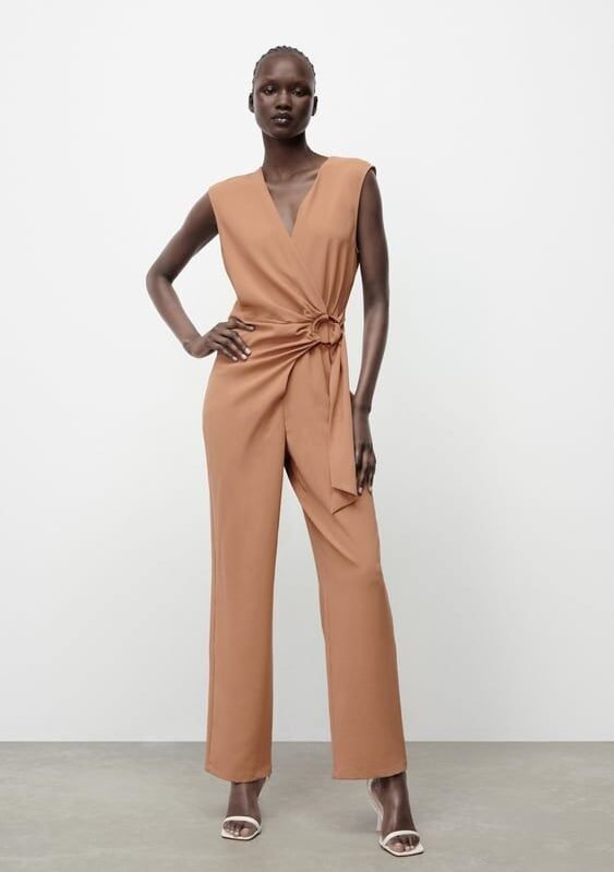 Buckle Wrap Over Jumpsuit