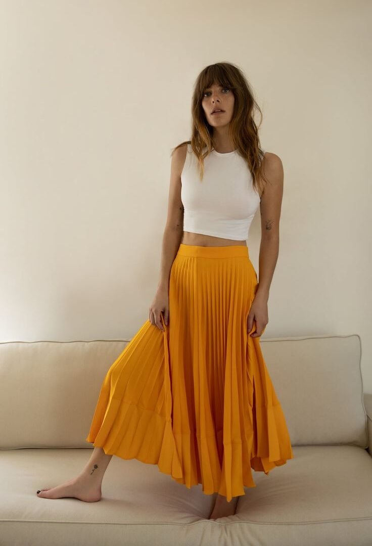 Yellow Pleat Skirt