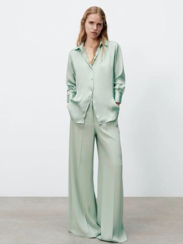 Mint Satin Shirt