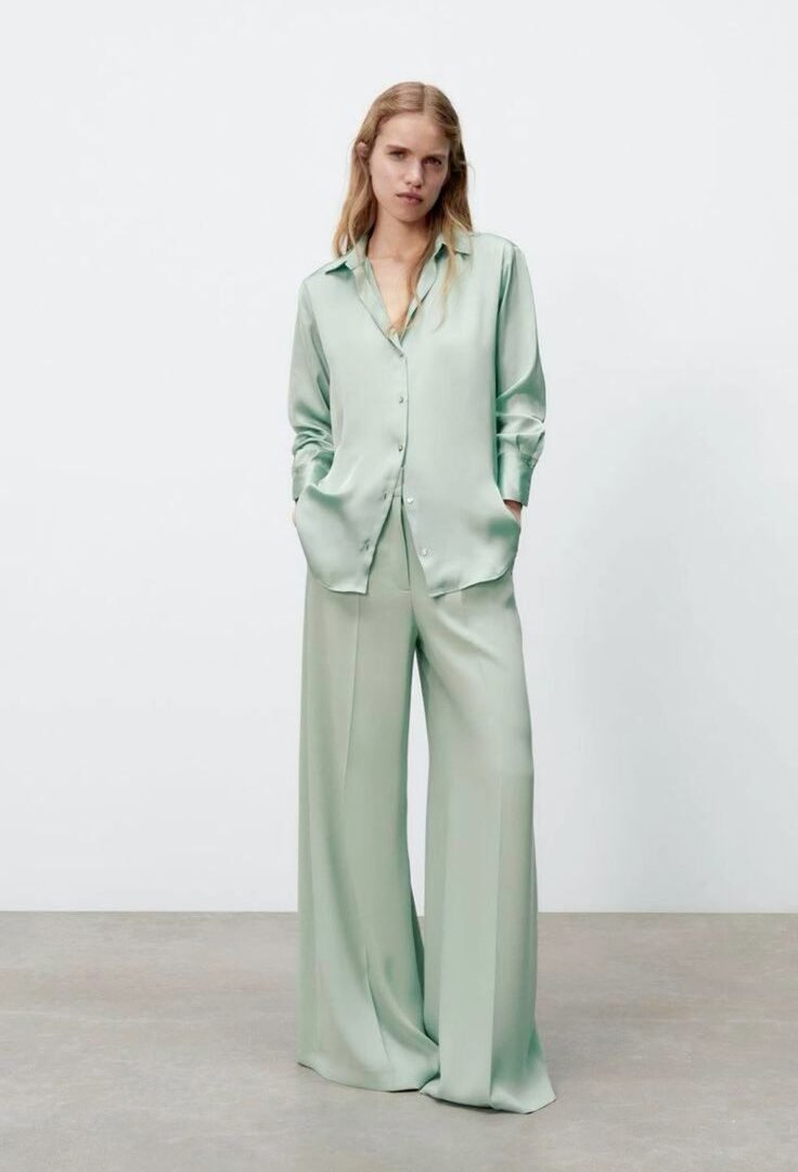 Mint Satin Shirt