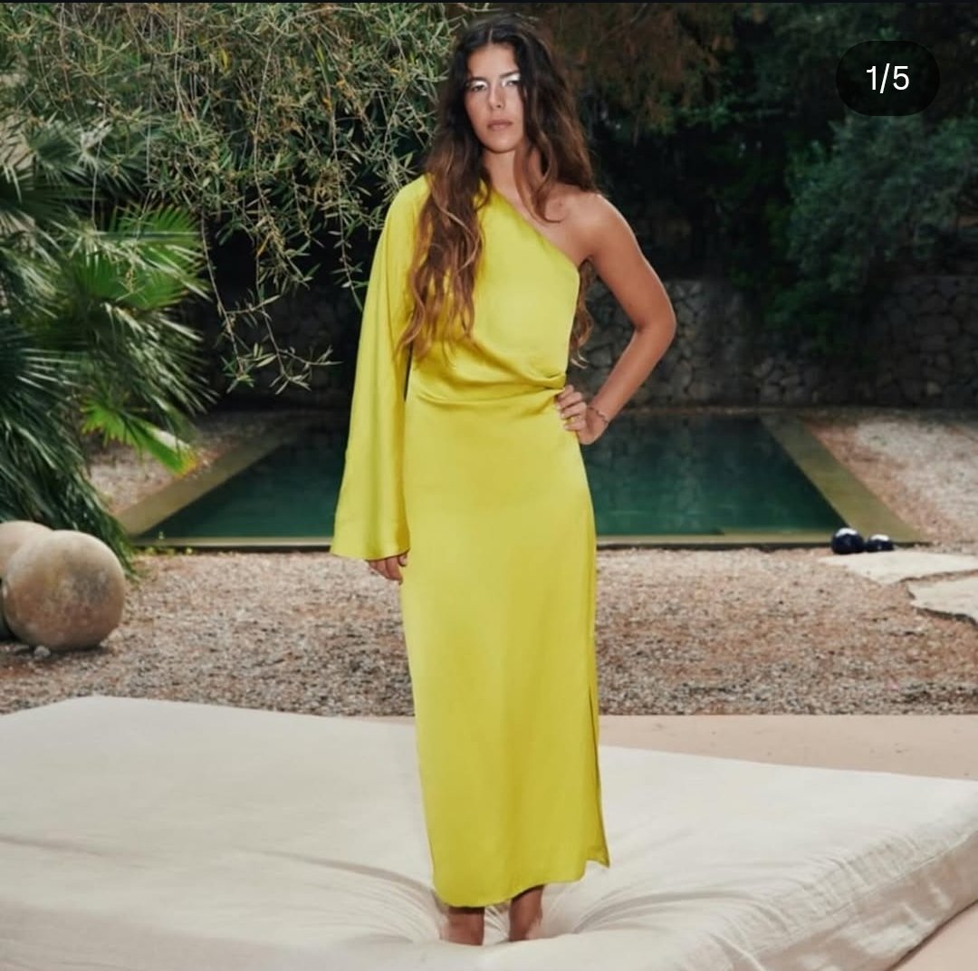 Midi Side Slit One Shoulder Dress