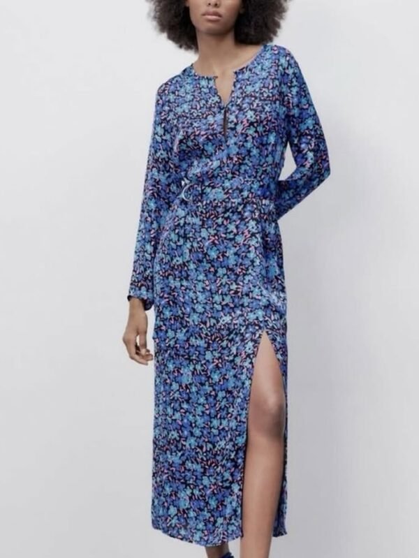 Midi Floral Belted Dress