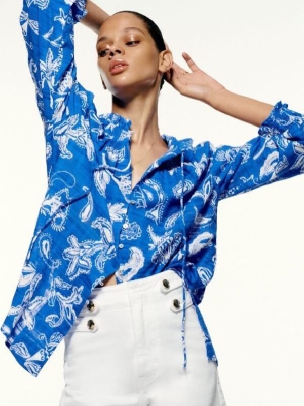 Blue Floral Blouse