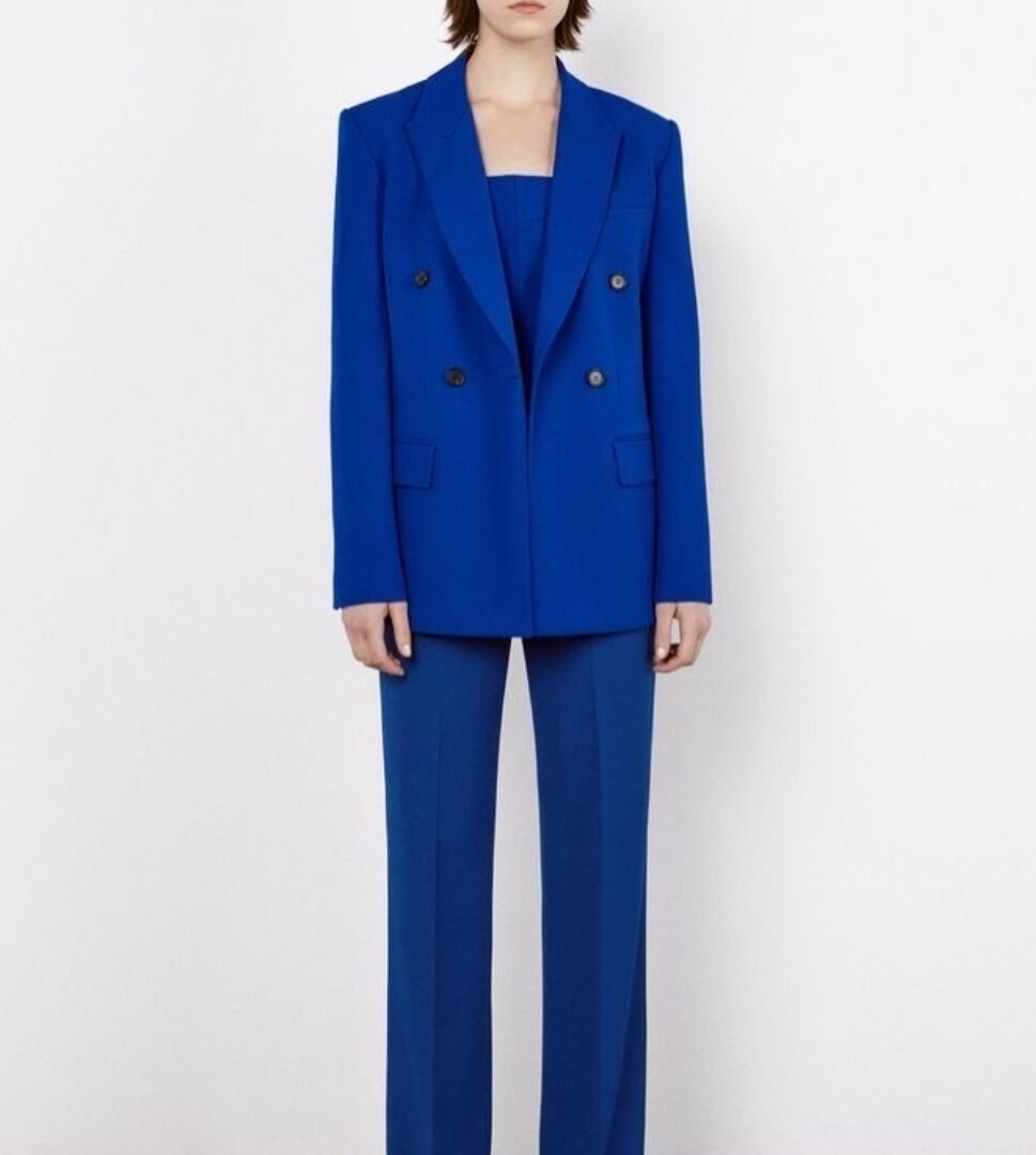 Tailored Double Breasted Cobalt Blazer
