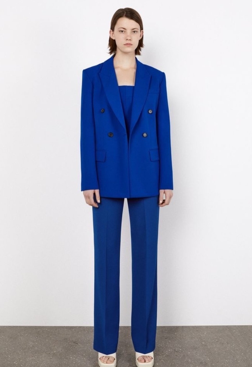 Tailored Double Breasted Cobalt Blazer