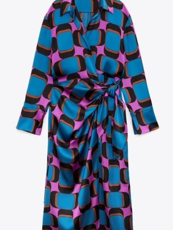 Print Satin Midi Wrap