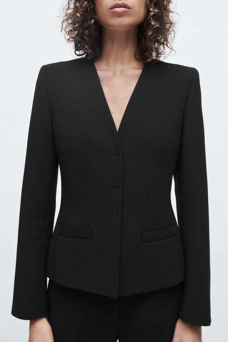Tailored Lapelless Blazer