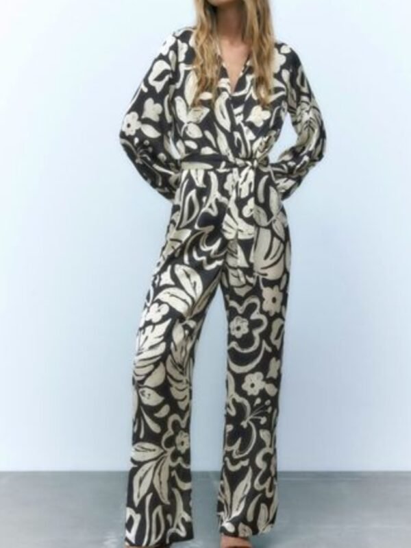 Print Belted Jumpsuit