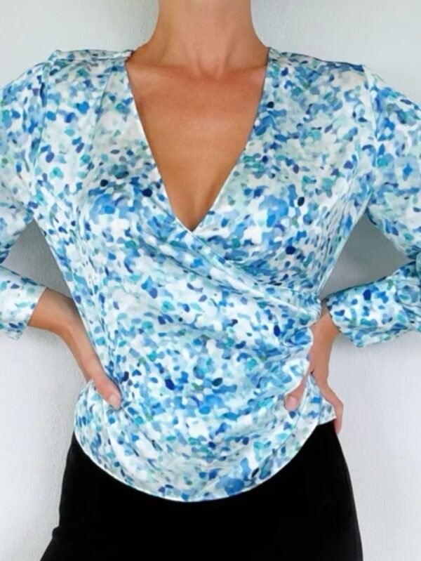 Satin Wrap Over Blouse
