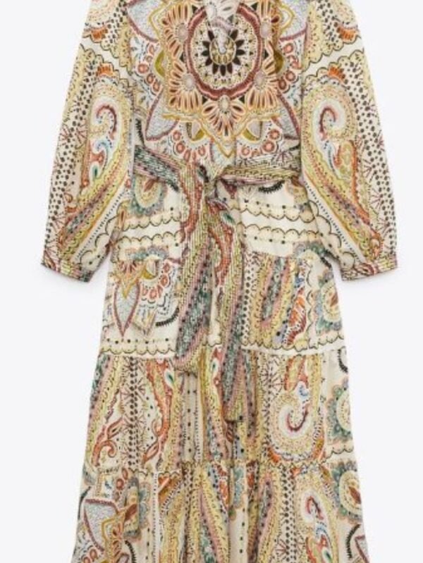 Belted Print Dress