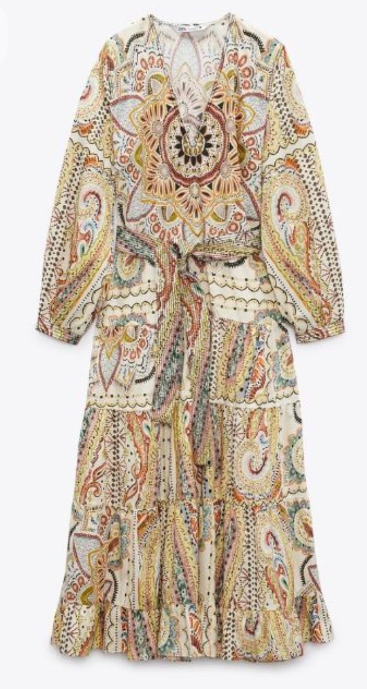 Belted Print Dress