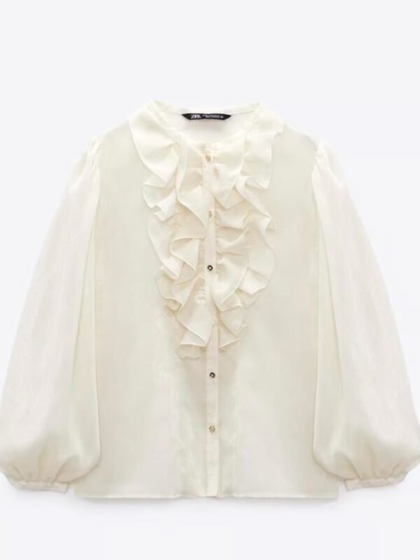 Ruffle Creme Ruffle Blouse