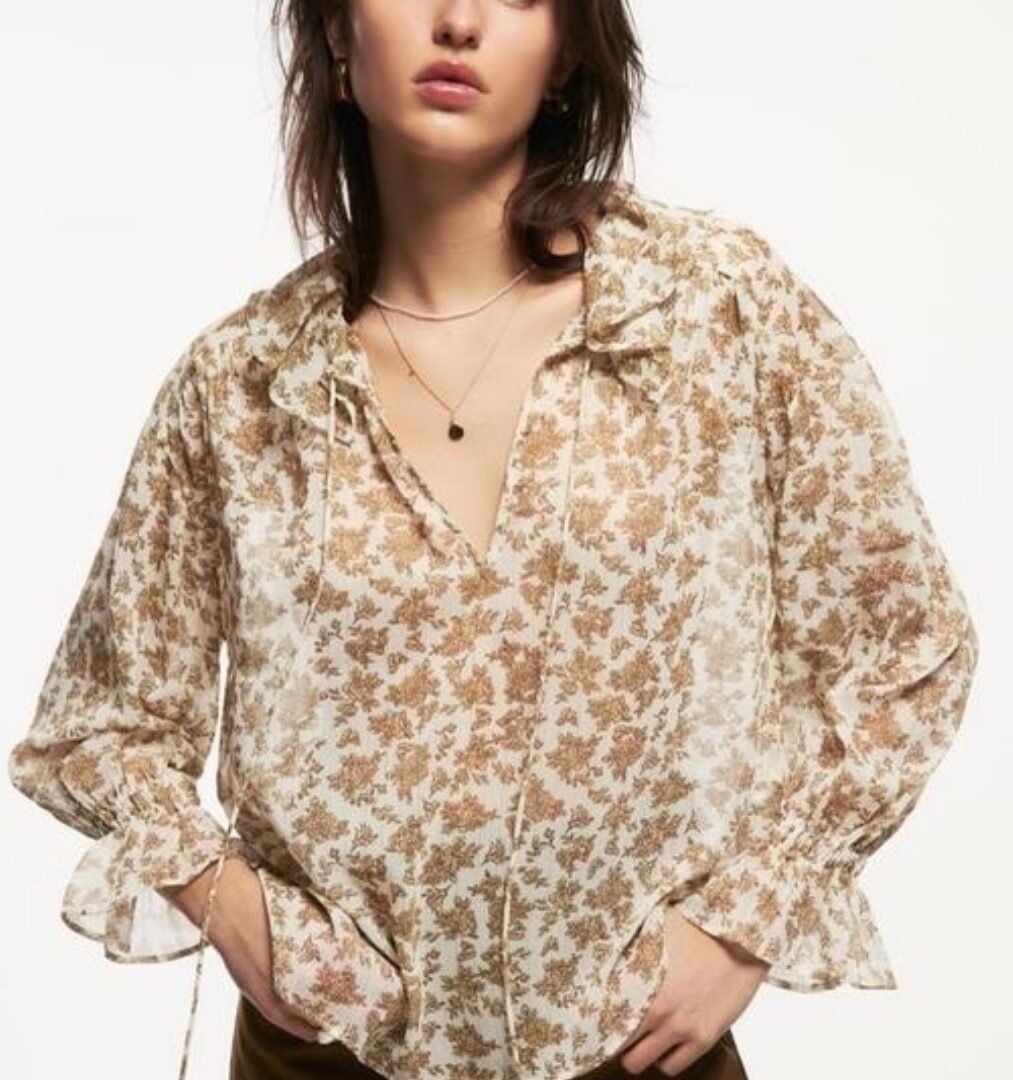 Ruffle Print Blouse