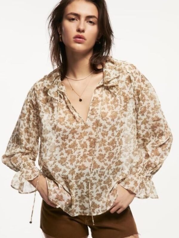 Ruffle Print Blouse